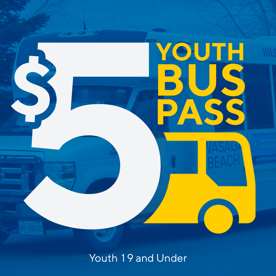 $5.00 bus pass, 19 years and younger
